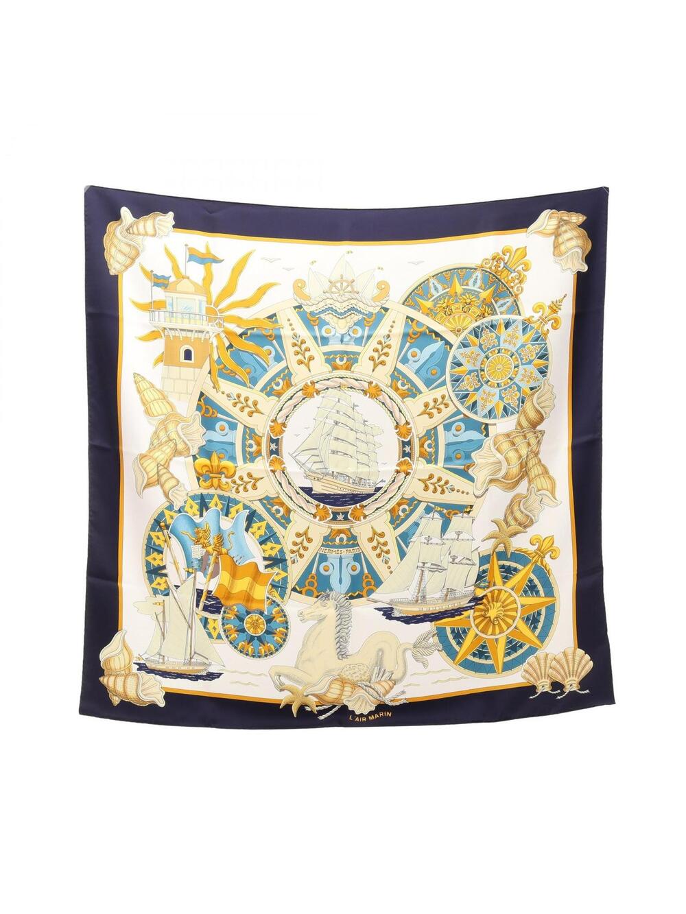 Hermes Carre90 L'Air Marin Scarf Silk #341279H43B